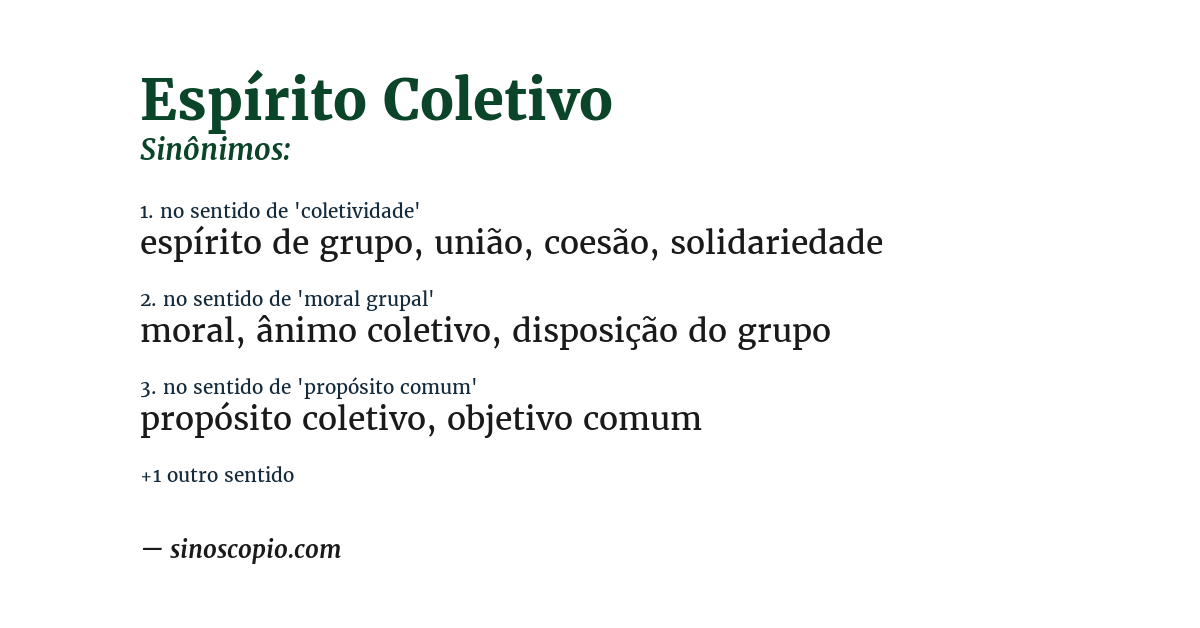 Sinônimo de espírito coletivo