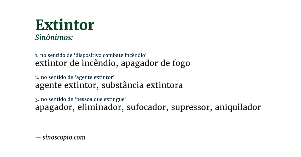 Sinônimo de extintor