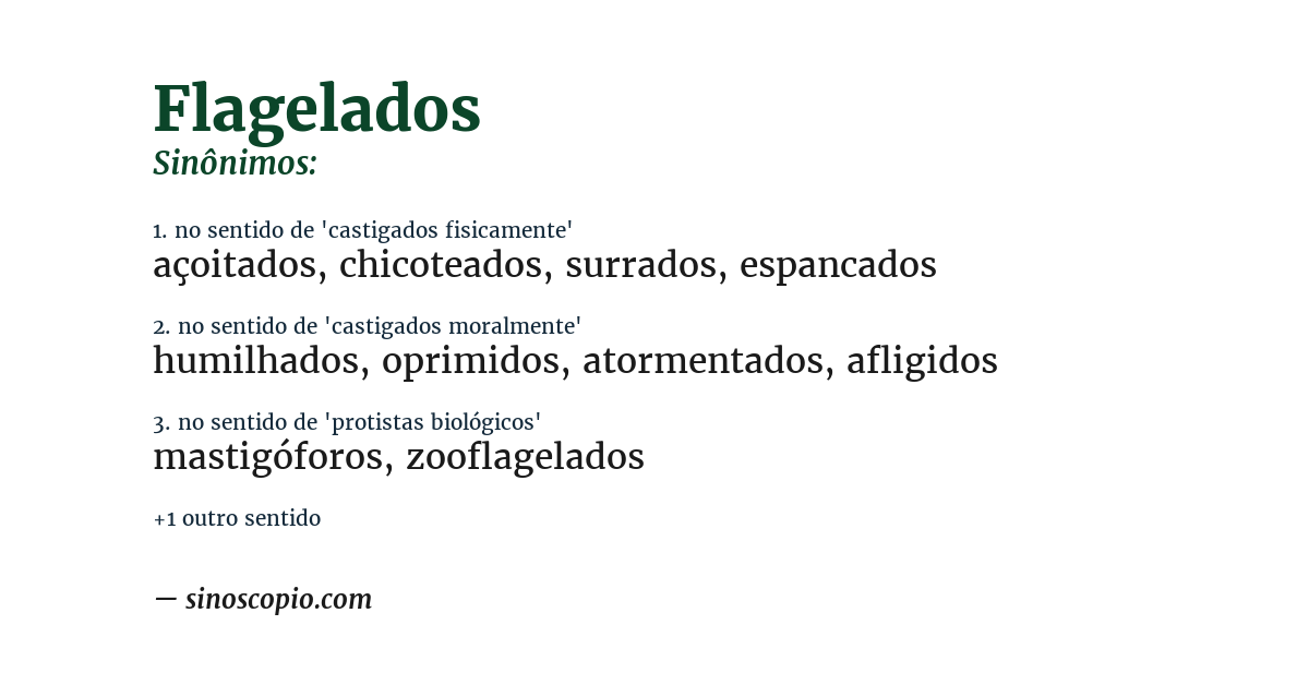 Sinônimo de flagelados
