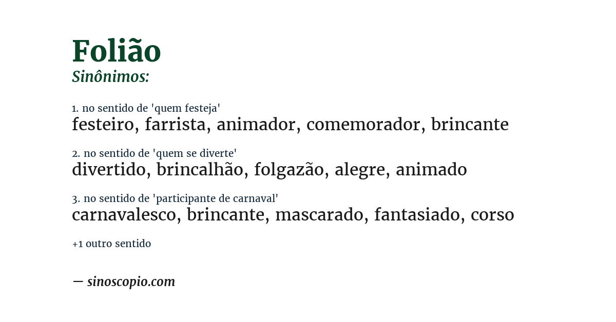 Sinônimo de folião