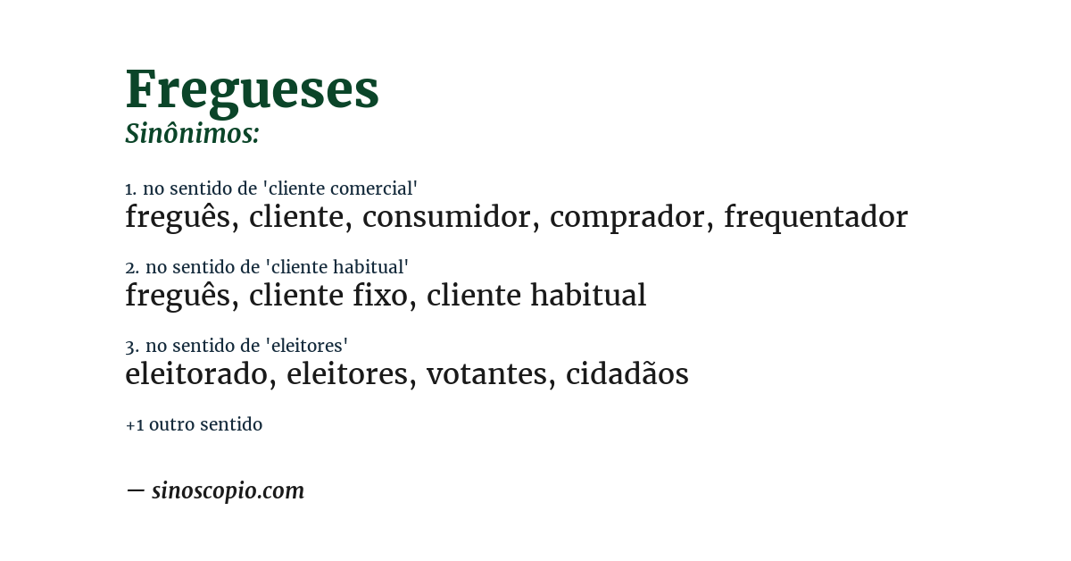 Sinônimo de fregueses