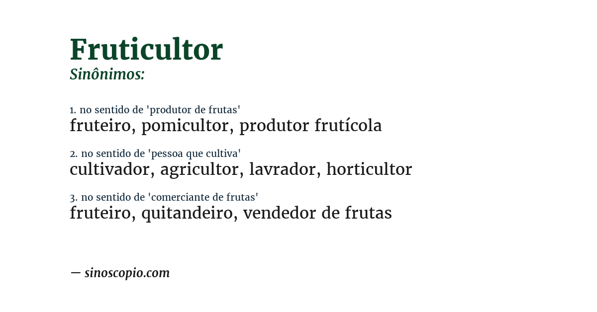 Sinônimo de fruticultor