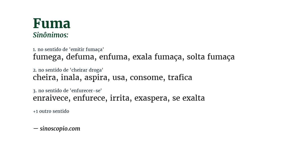 Sinônimo de fuma