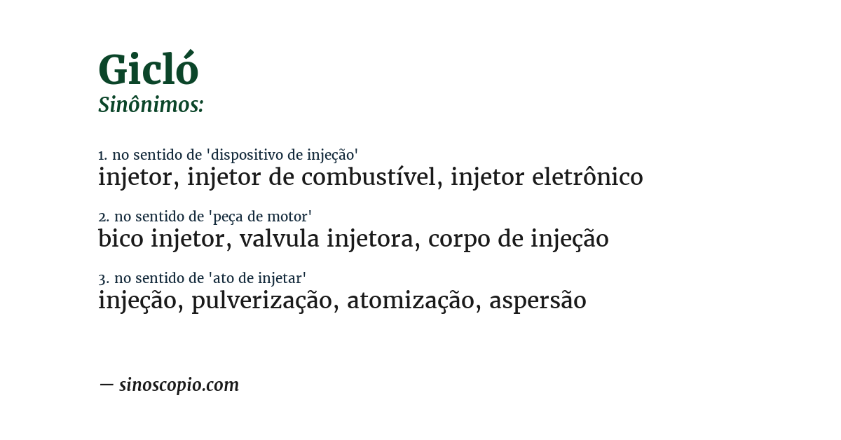 Sinônimo de gicló