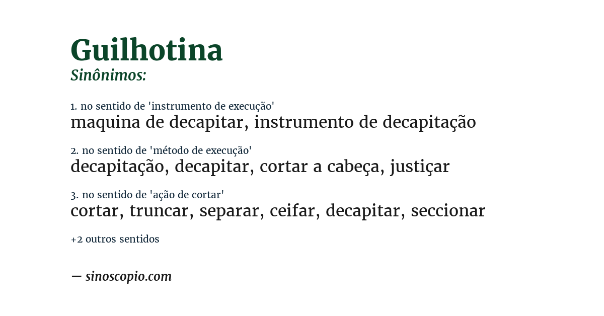 Sinônimo de guilhotina