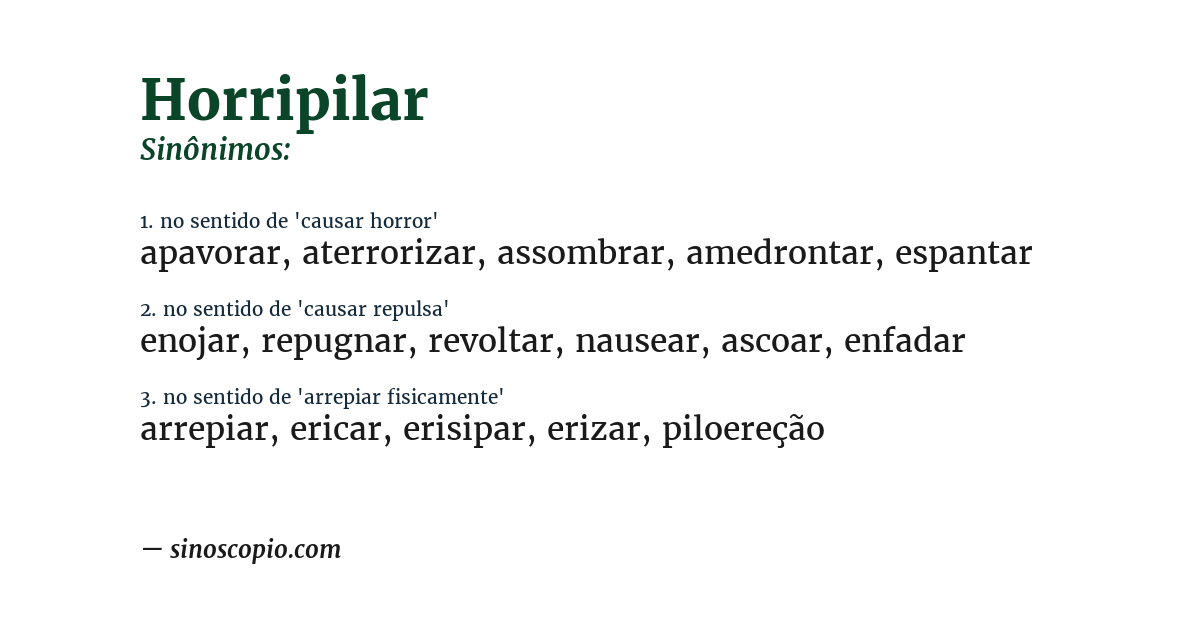 Sinônimo de horripilar