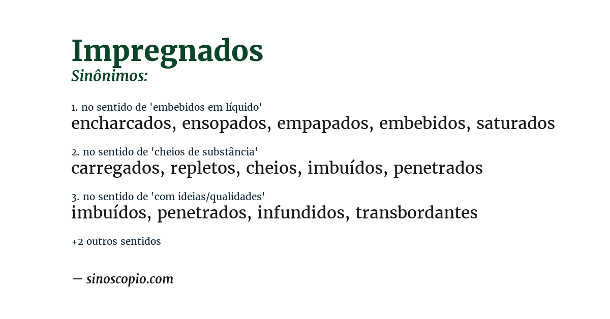 Sinônimo de impregnados