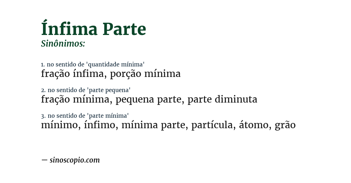 Sinônimo de ínfima parte