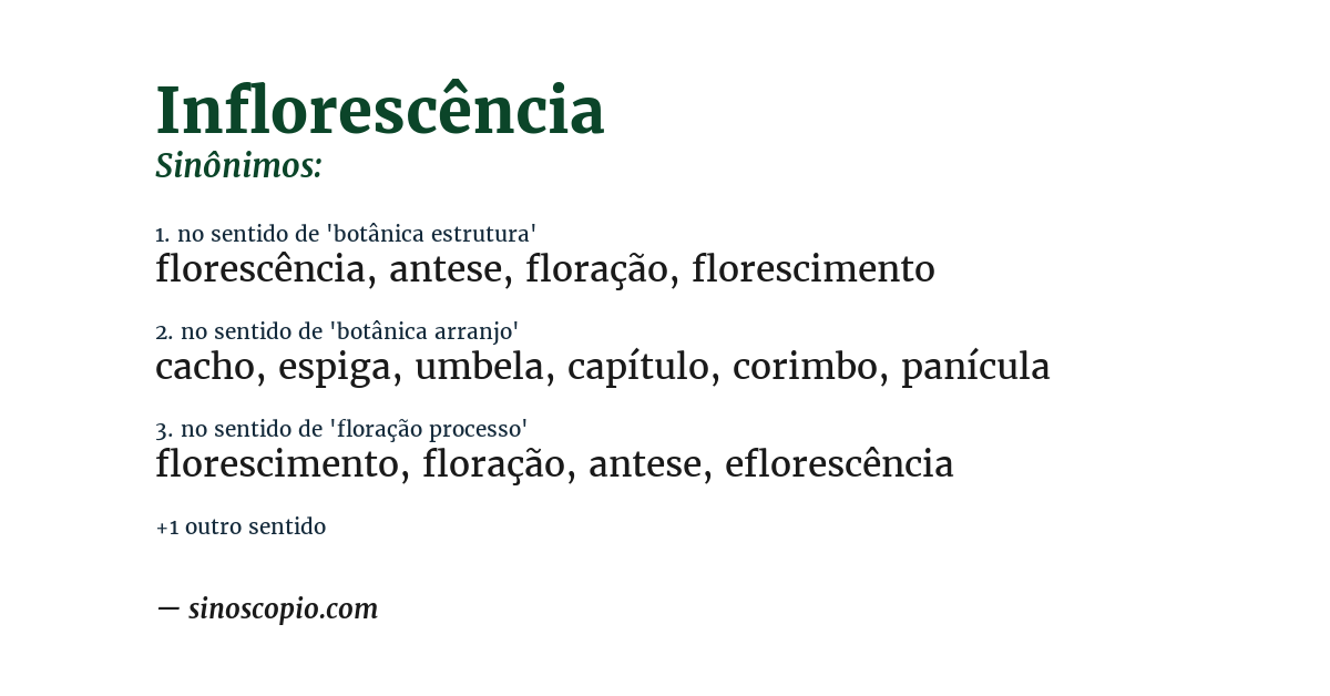 Sinônimo de inflorescência