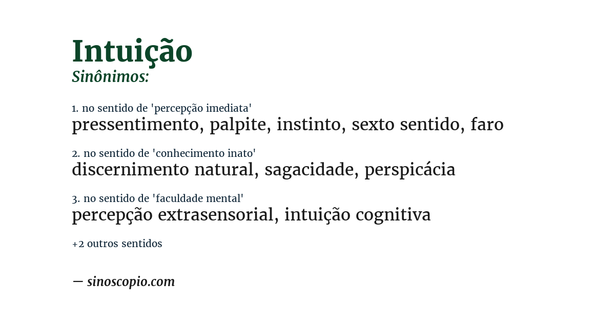 Sinônimo de intuição