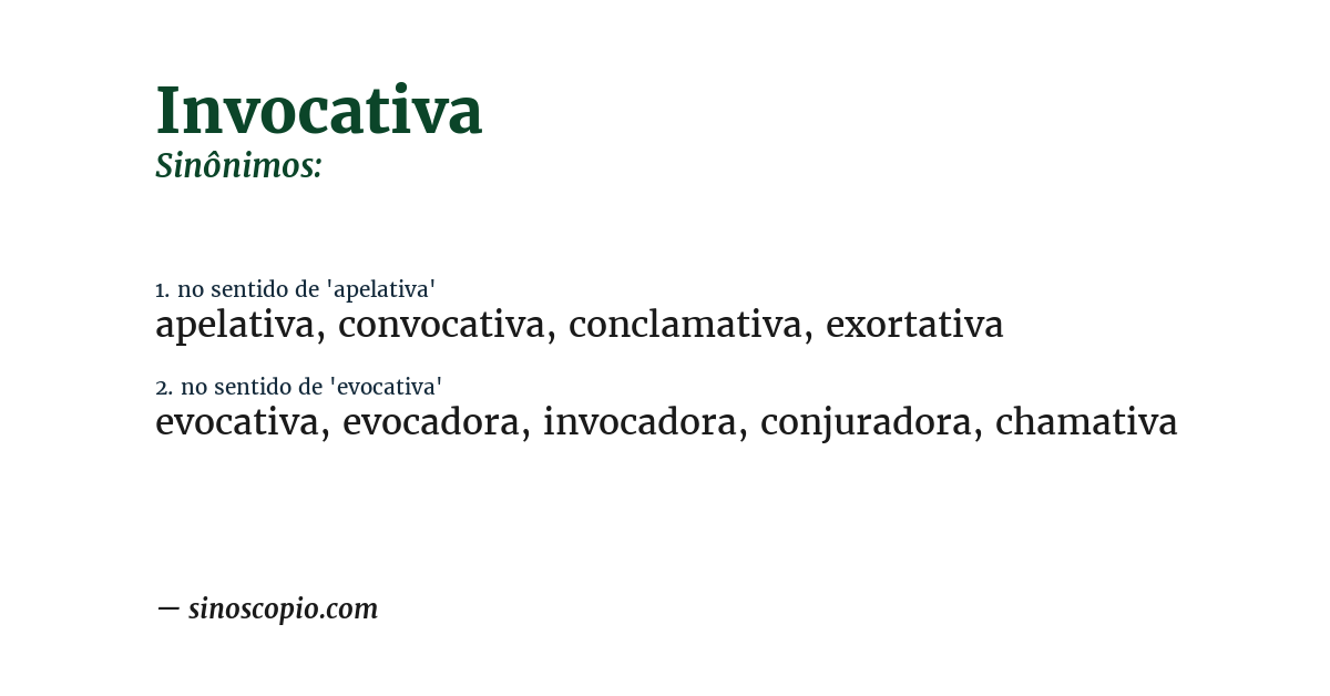 Sinônimo de invocativa