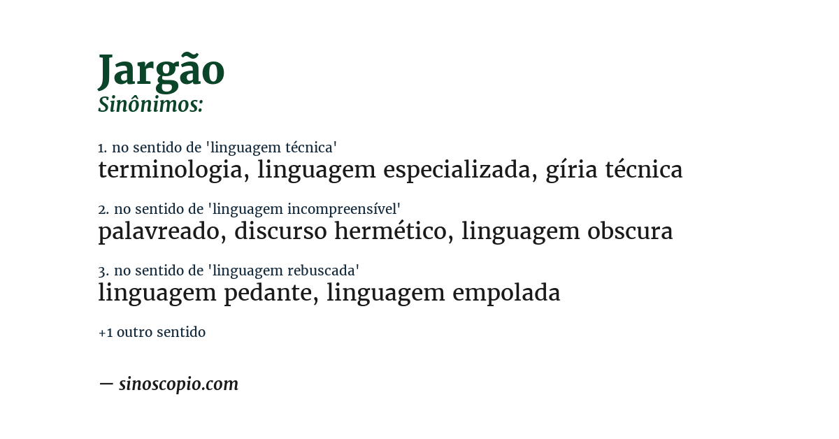 Sinônimo de jargão