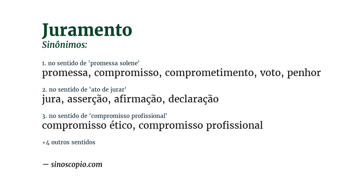 Sinônimo de juramento
