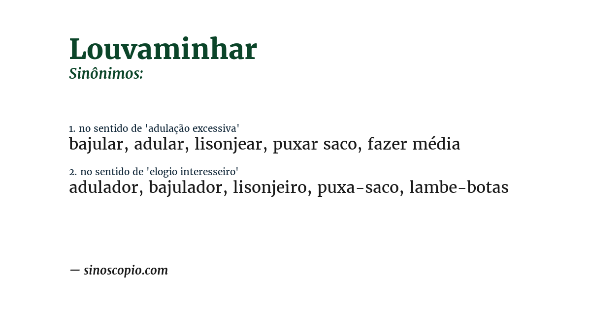 Sinônimo de louvaminhar