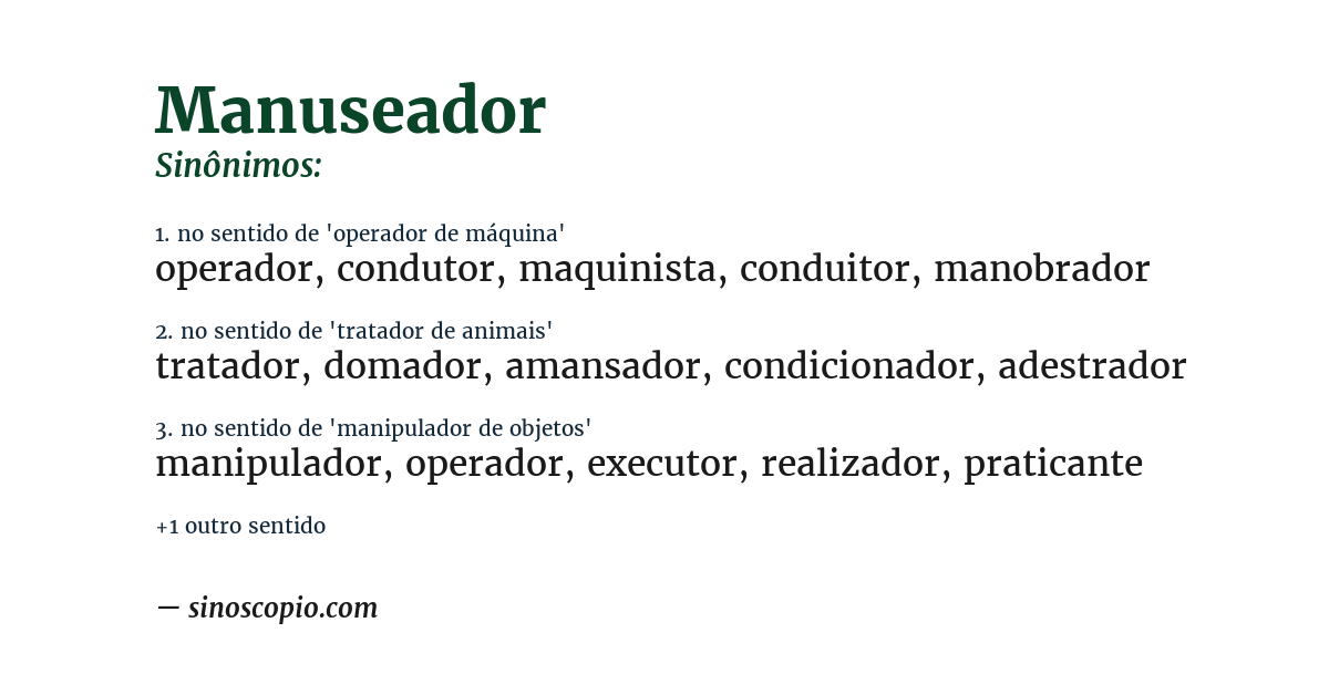 Sinônimo de manuseador