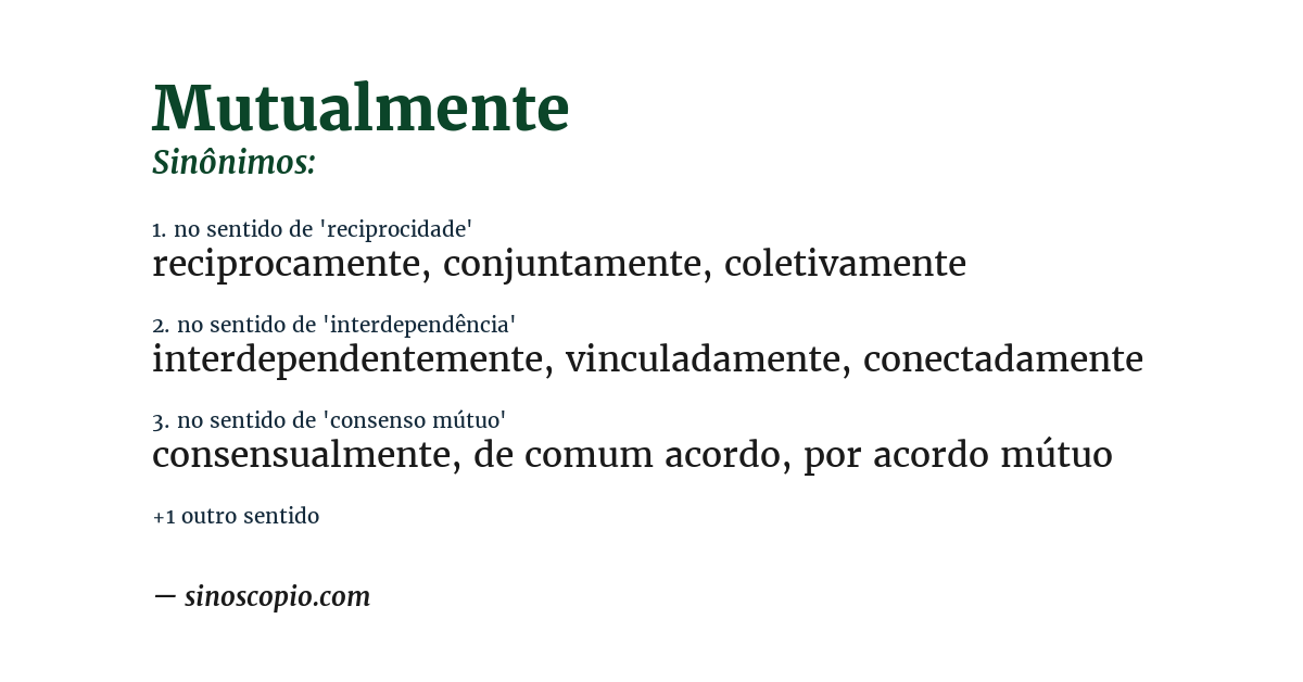 Sinônimo de mutualmente