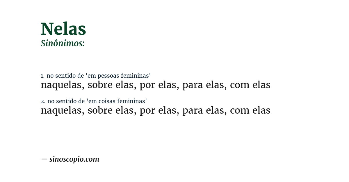 Sinônimo de nelas