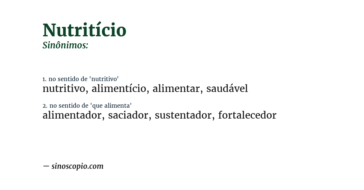 Sinônimo de nutritício
