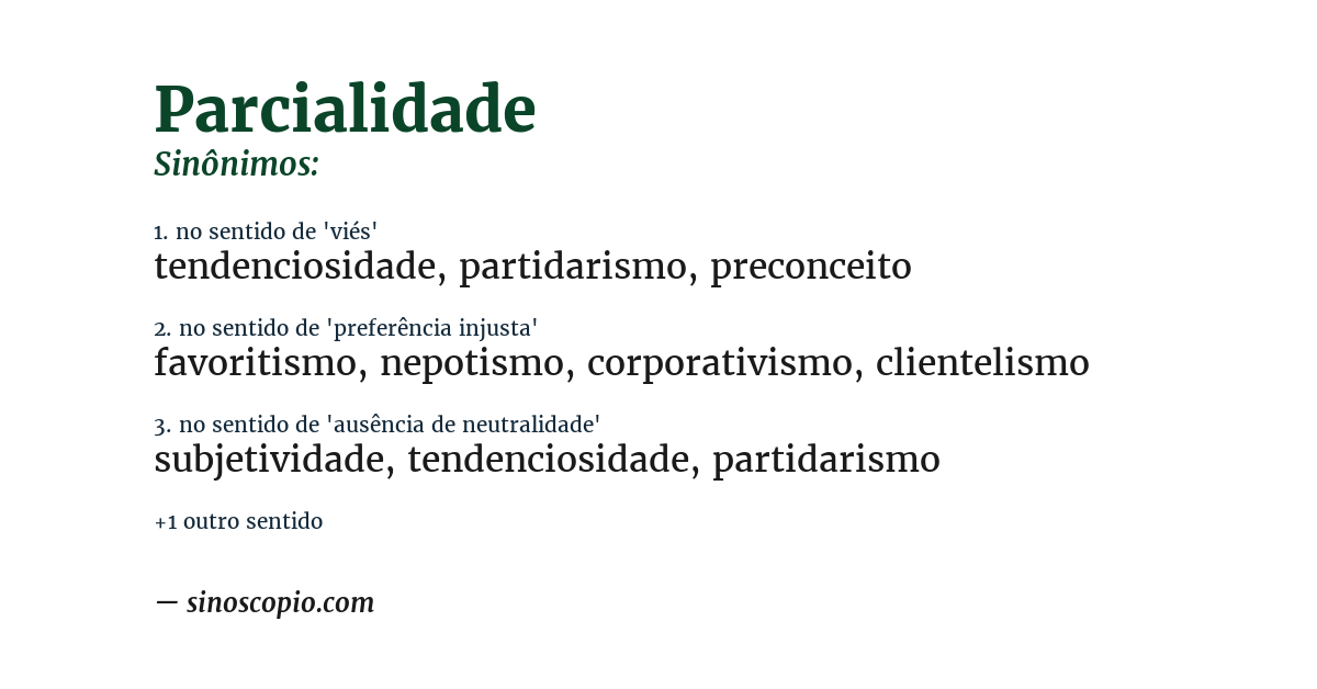 Sinônimo de parcialidade