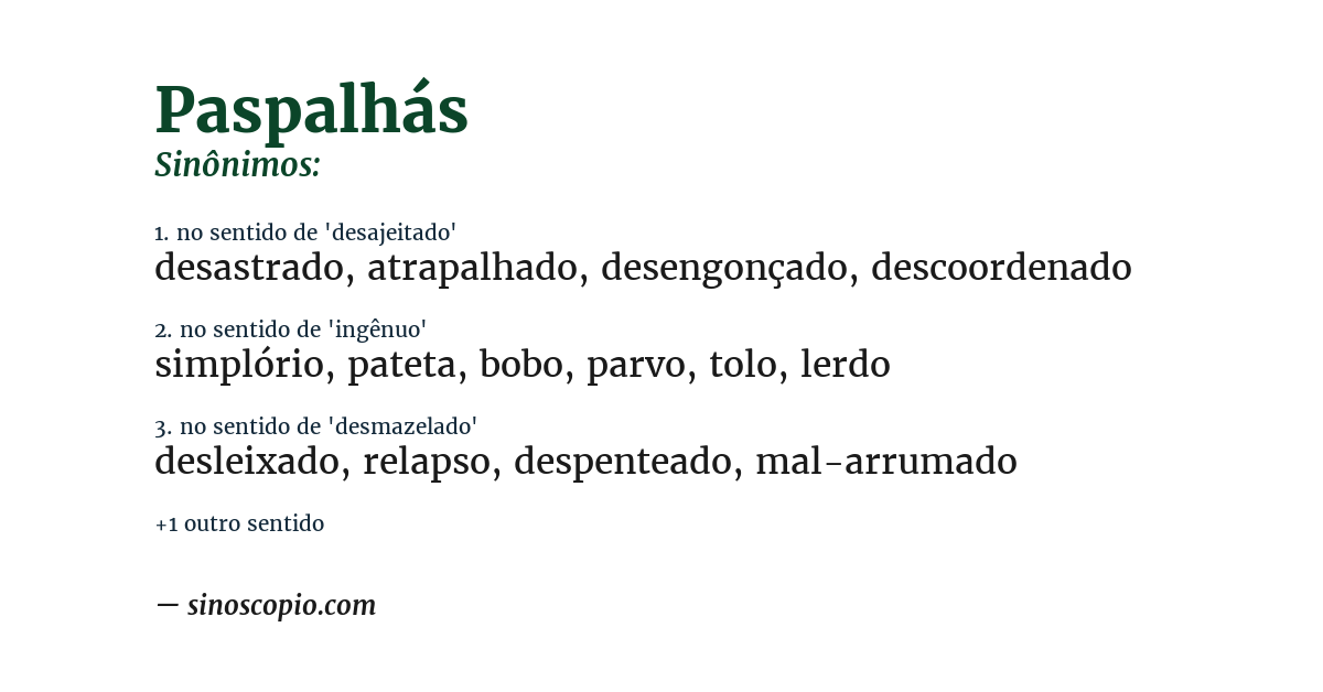 Sinônimo de paspalhás