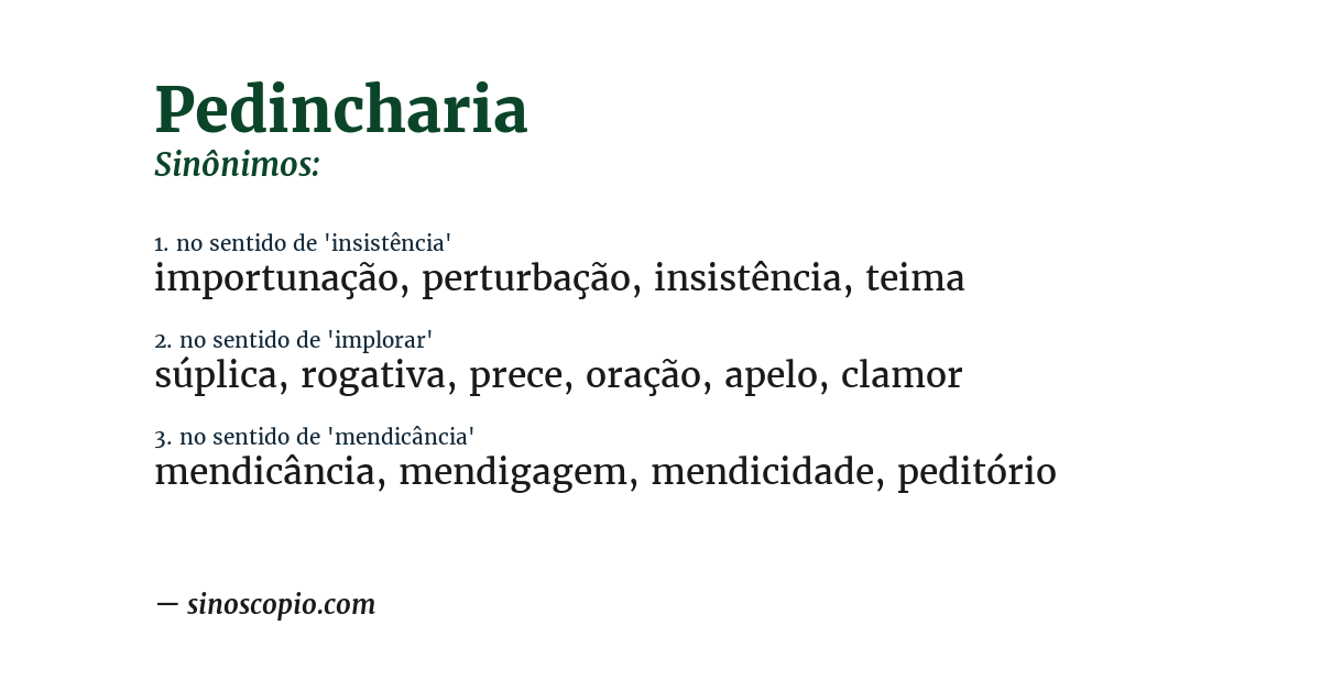 Sinônimo de pedincharia