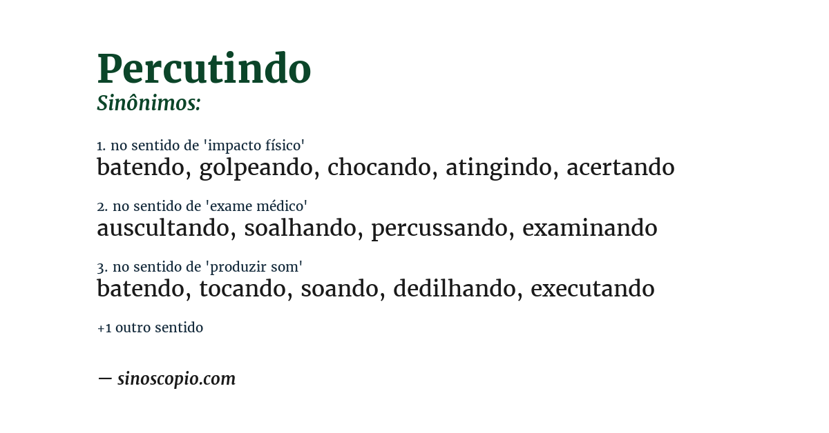 Sinônimo de percutindo