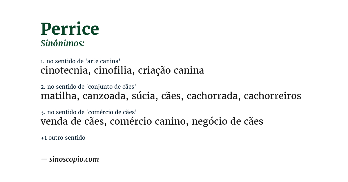 Sinônimo de perrice