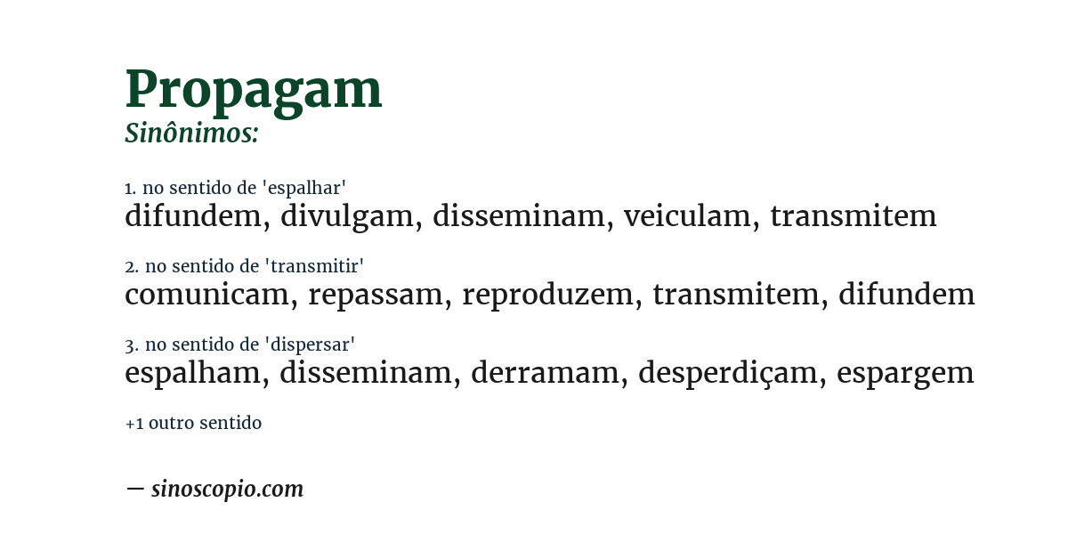 Sinônimo de propagam