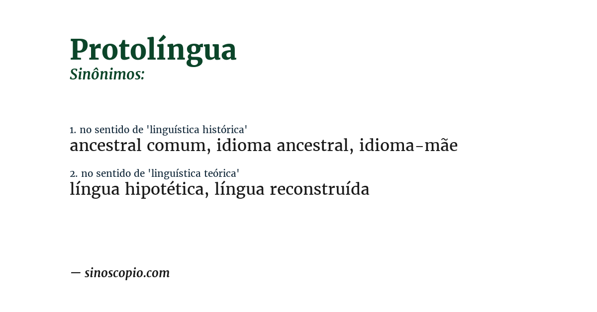Sinônimo de protolíngua