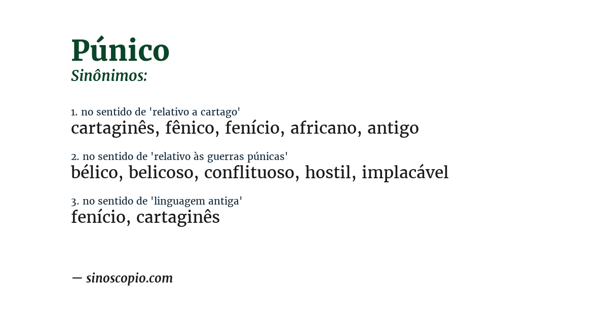 Sinônimo de púnico