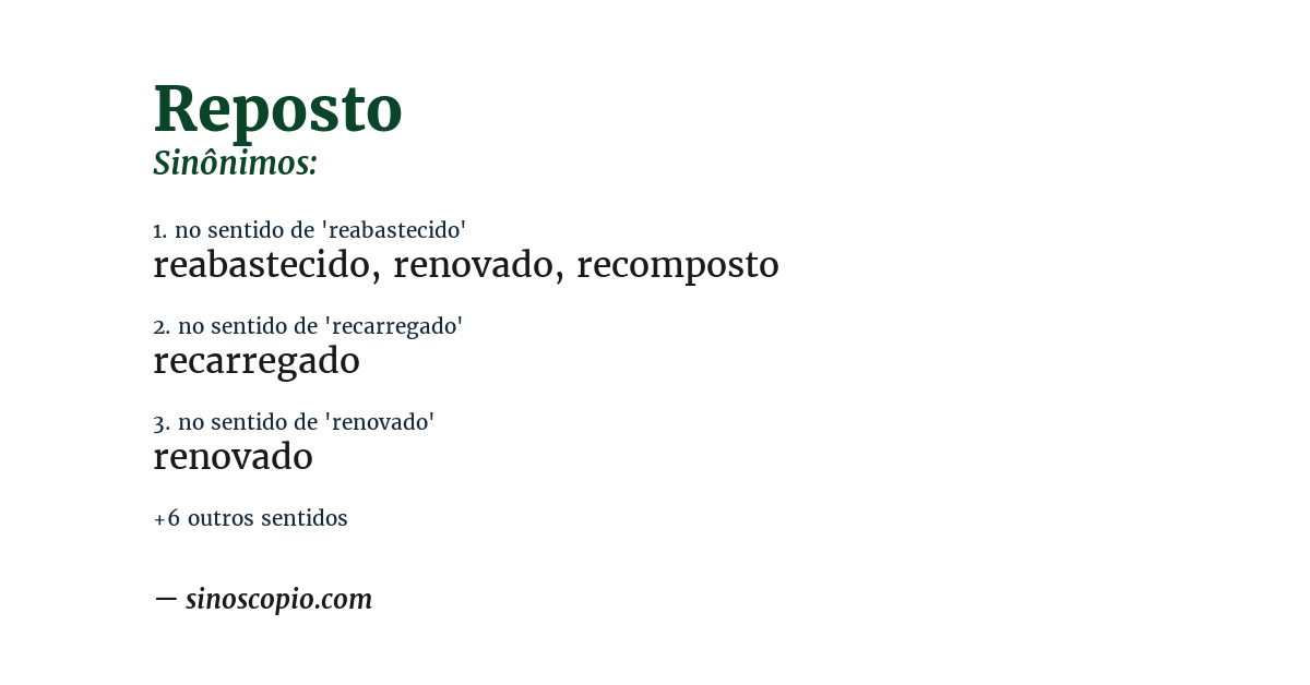 Sinônimo de reposto
