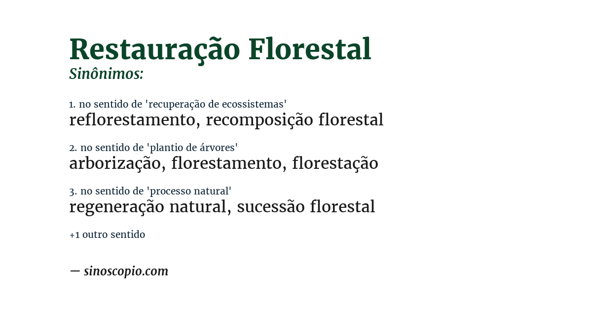 Sinônimo de restauração florestal