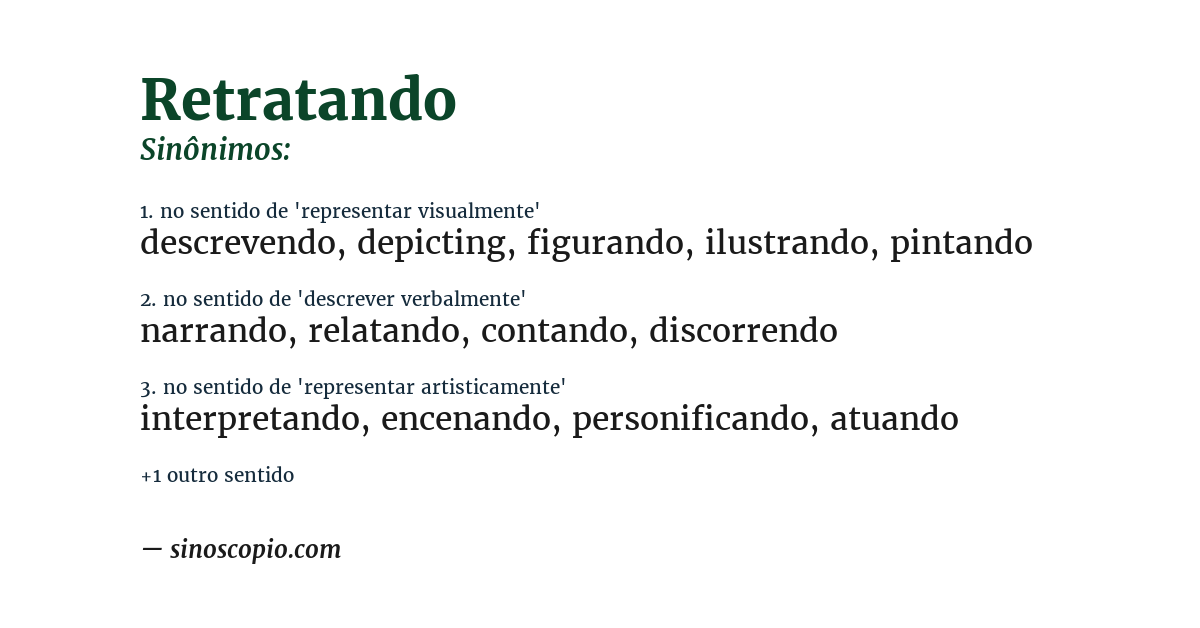Sinônimo de retratando