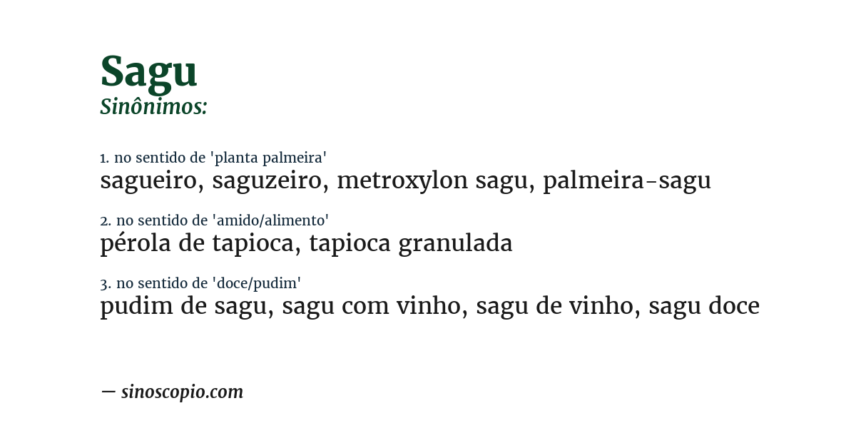 Sinônimo de sagu
