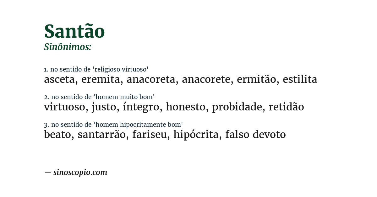 Sinônimo de santão