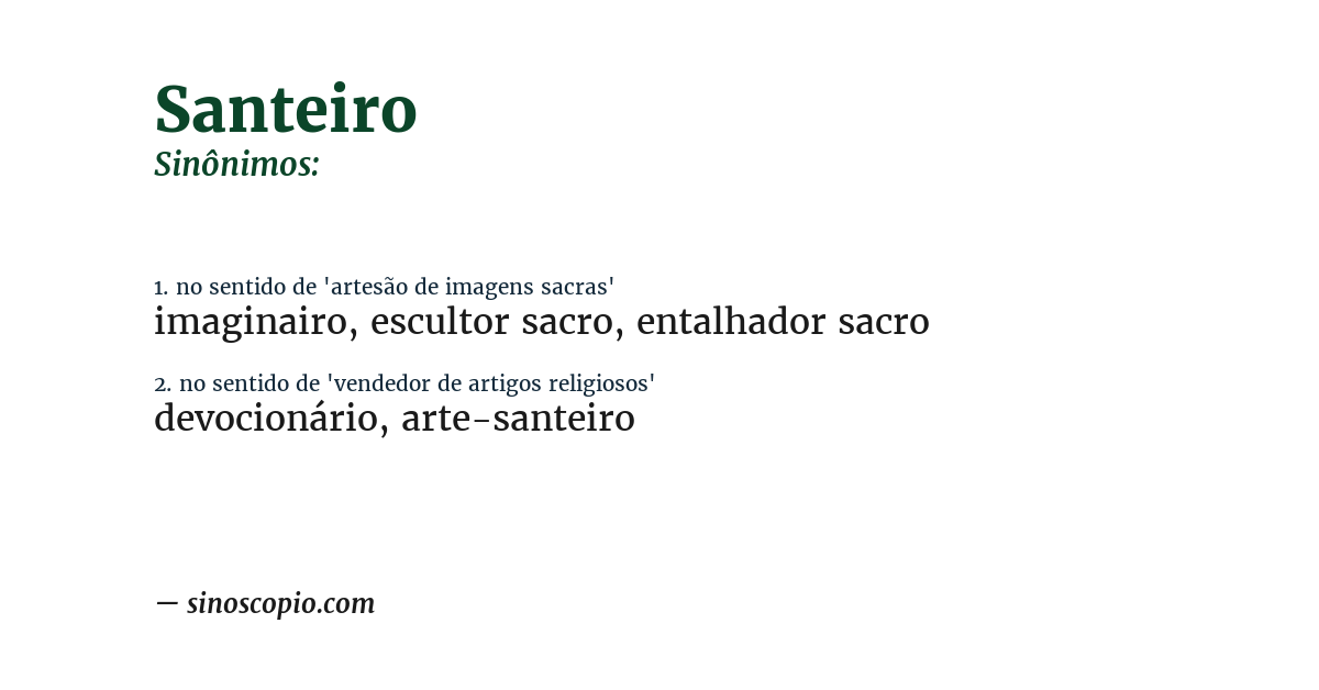 Sinônimo de santeiro