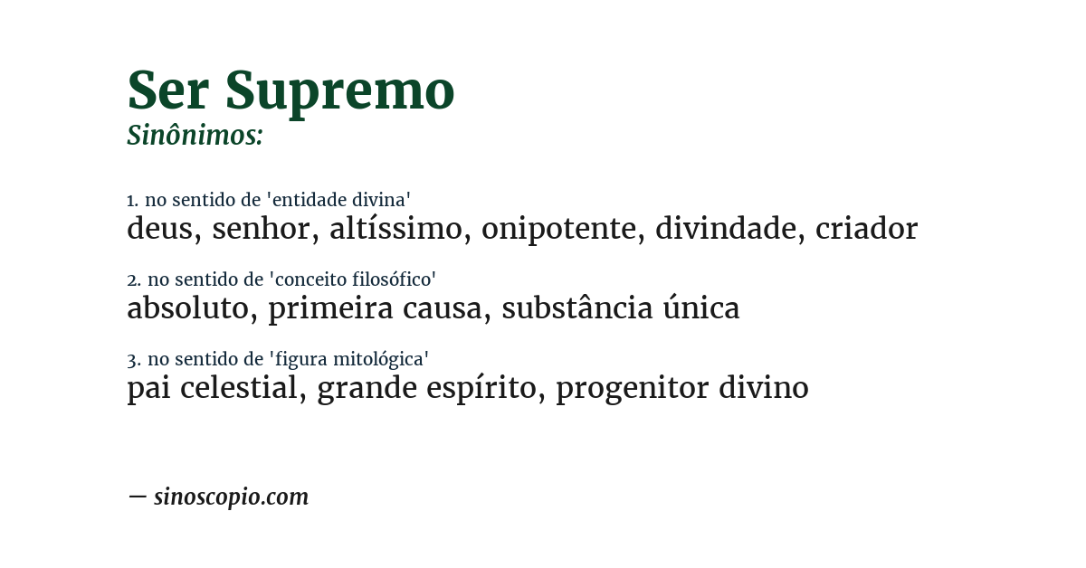 Sinônimo de ser supremo