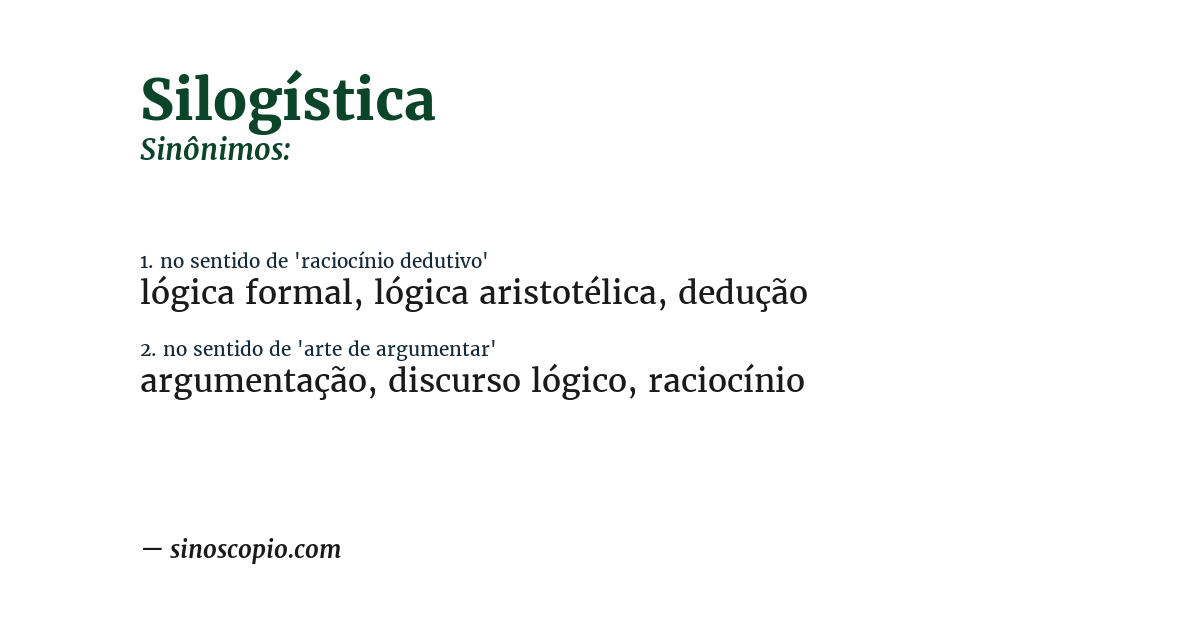 Sinônimo de silogística