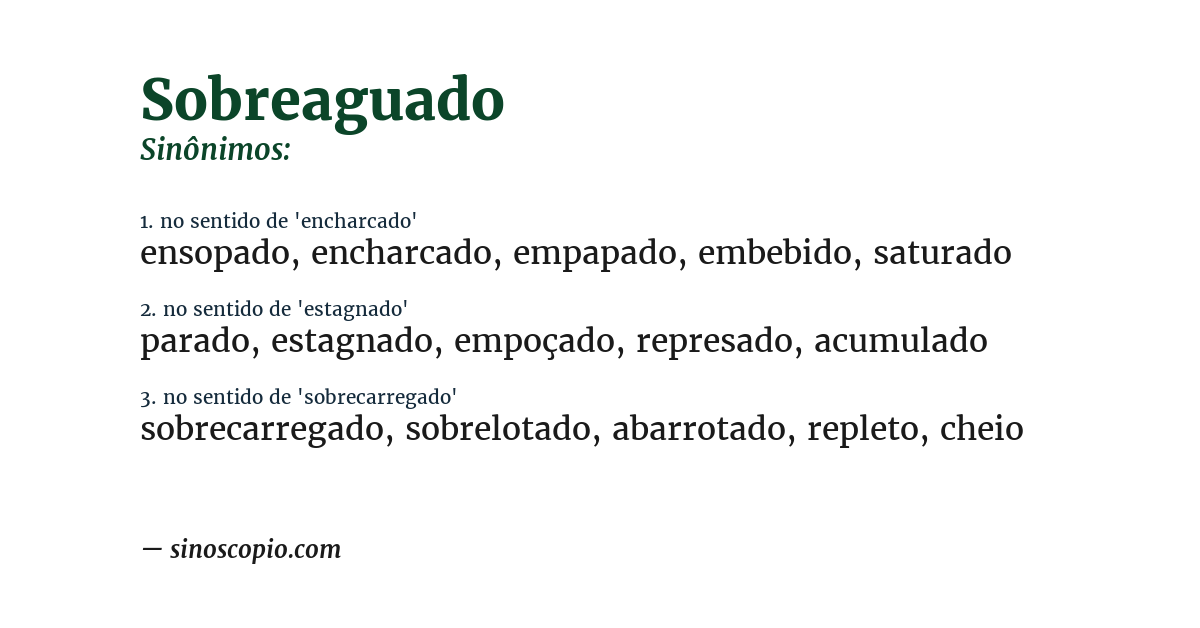 Sinônimo de sobreaguado