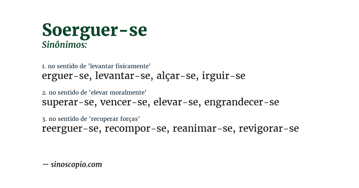 Sinônimo de soerguer-se