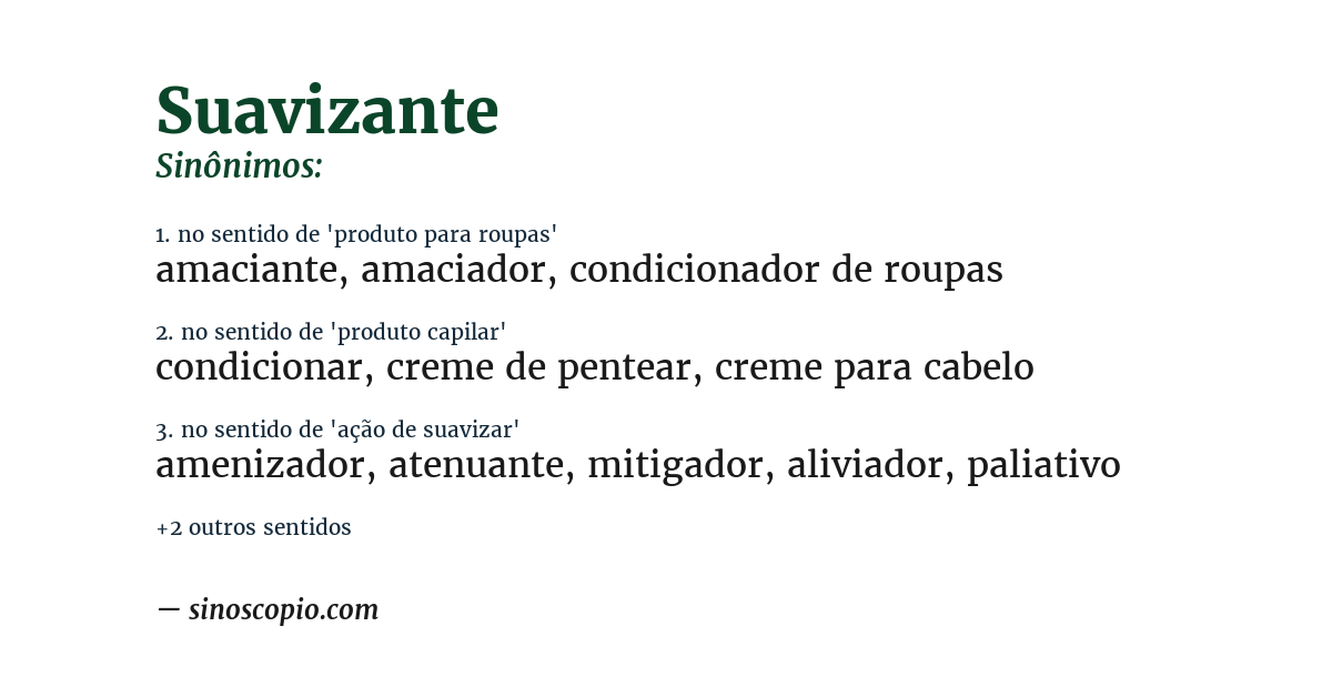 Sinônimo de suavizante