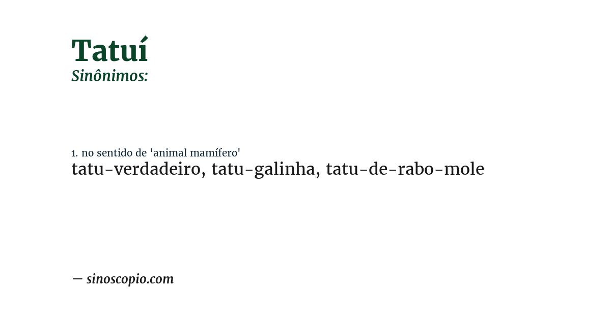Sinônimo de tatuí