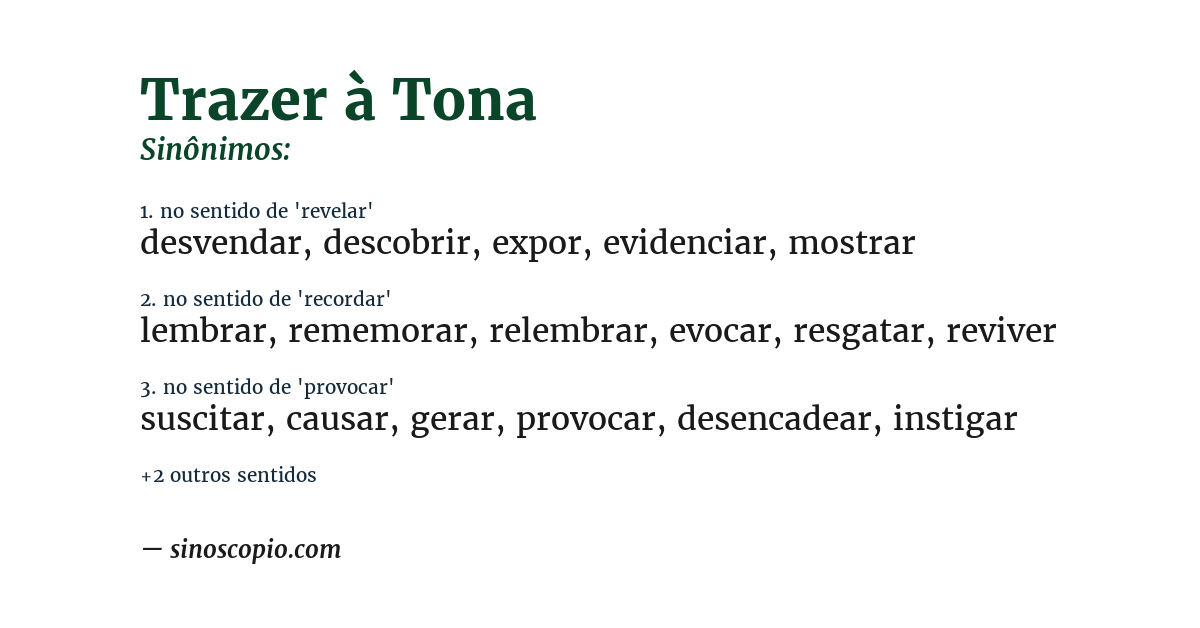 Sinônimo de trazer à tona