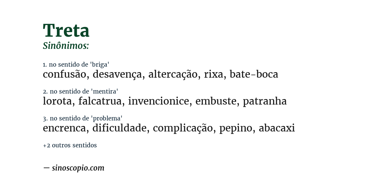 Sinônimo de treta