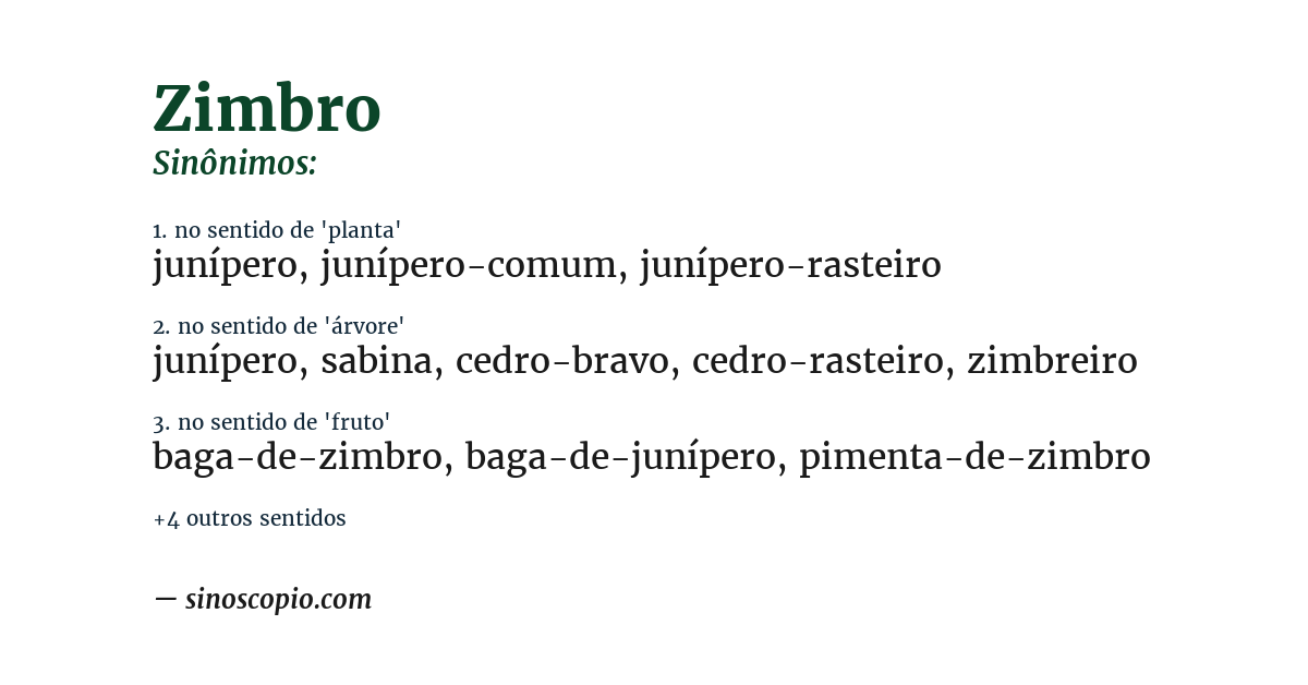 Sinônimo de zimbro
