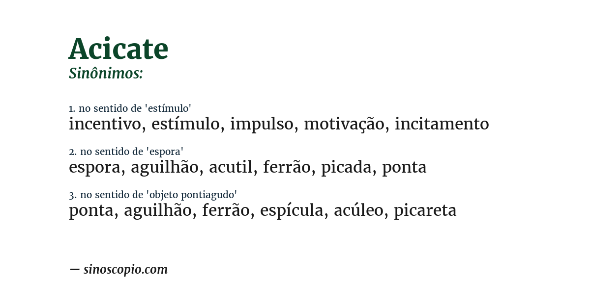 Sinônimo de acicate