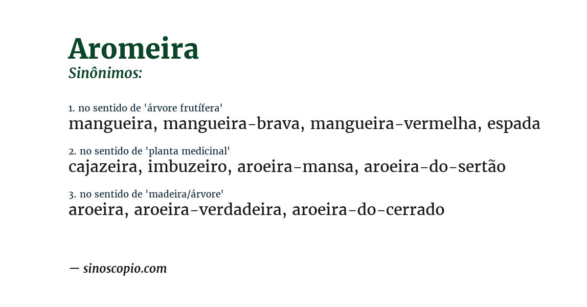 Sinônimo de aromeira