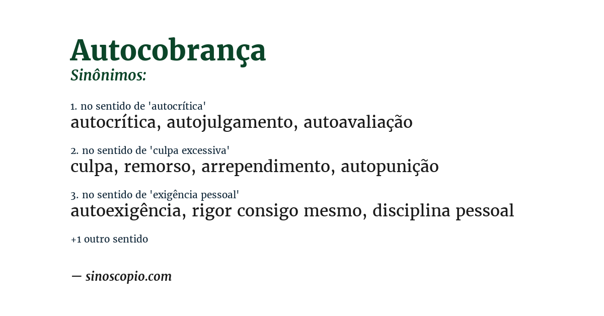 Sinônimo de autocobrança