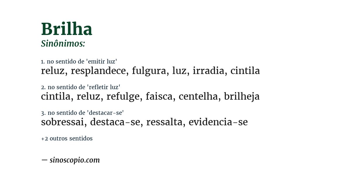 Sinônimo de brilha
