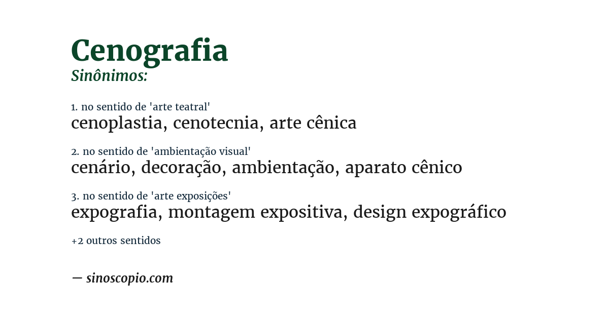 Sinônimo de cenografia